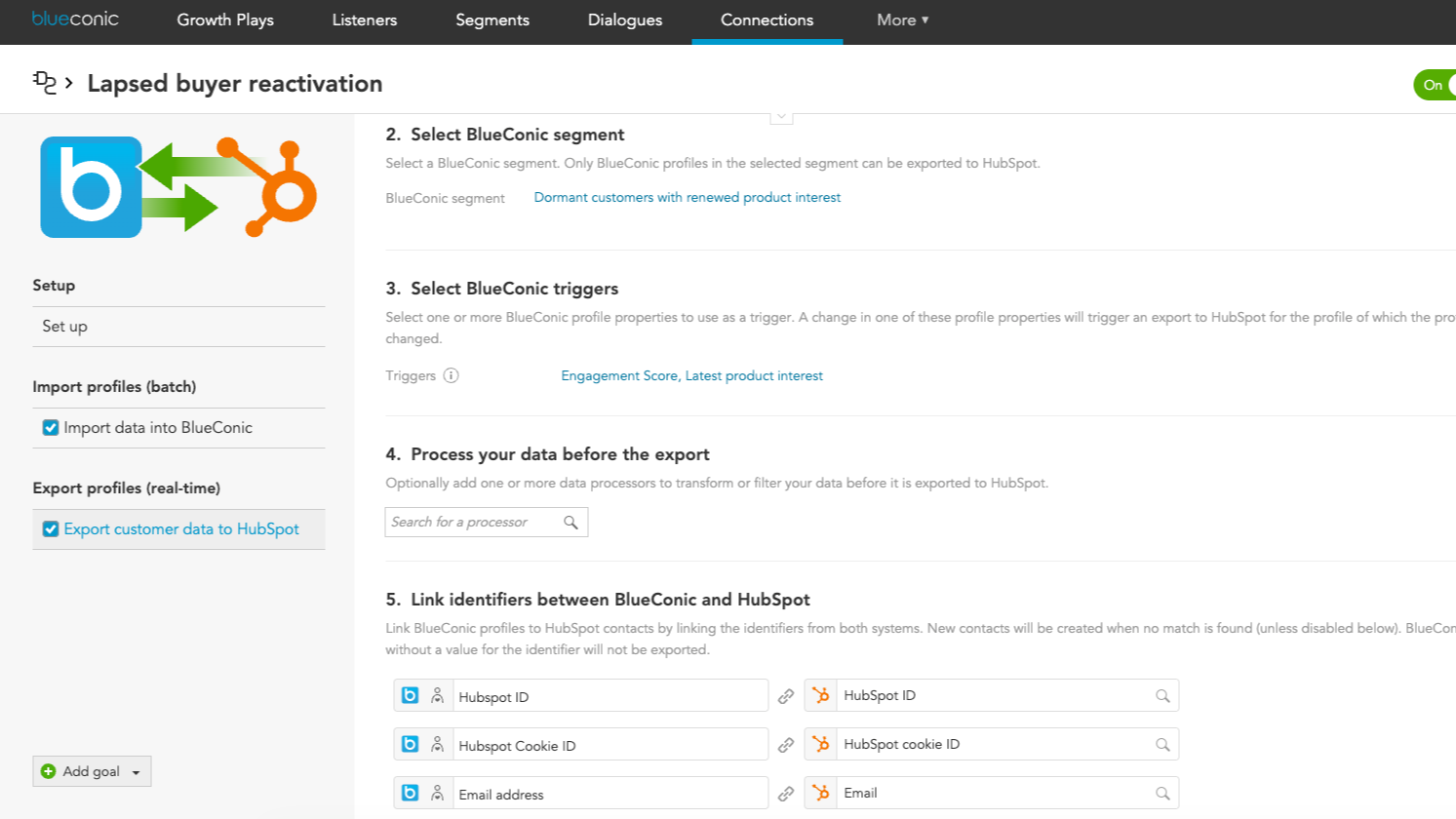 Export profiles to Hubspot